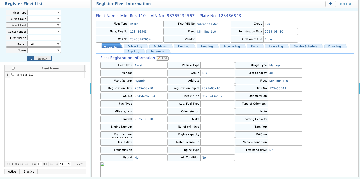 Register Fleet List